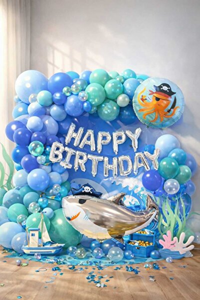 ENG PARTİ DÜNYASI 68 Parça Doğum Günü Balon Konsepti - Happy Birthday Seti EN...