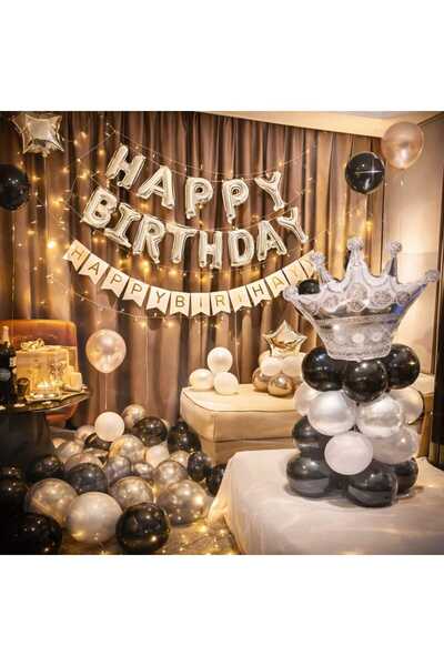 ENG PARTİ DÜNYASI 28 Piece Birthday Balloon Concept - Happy Birthday Set Eng-...