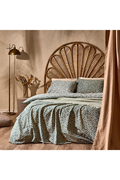 Evidea Set de lenjerie de pat dublu Soft Sylvara - Crem / Verde