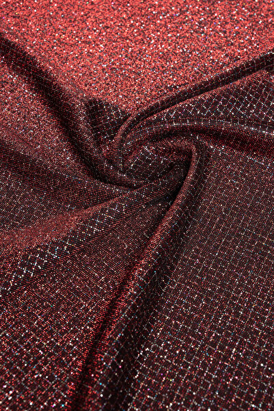 Kumaş Deposu قماش محبوك منقوش بالألماس من برايت باللون العنابي الداكن