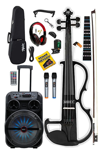 Midex RCZ-606BK-PAK Elektro Keman Taşınablir Şarjlı Hoparlör Mikrofon Çanta F...