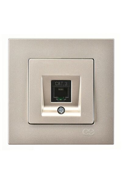Günsan Elektrik Günsan Eqona Metalik Bej Nümeris Telefon Prizi (Cat3)