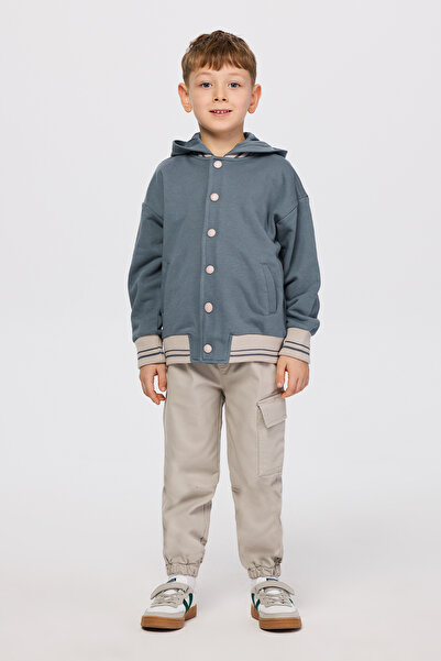 Panço Erkek Çocuk Kapüşonlu Petrol Sweatshirt
