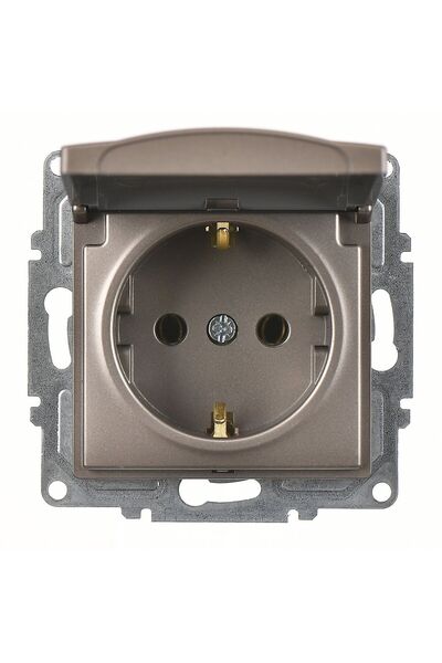 Günsan Visage Mocha Kapaklı Topraklı Priz Mekanizma