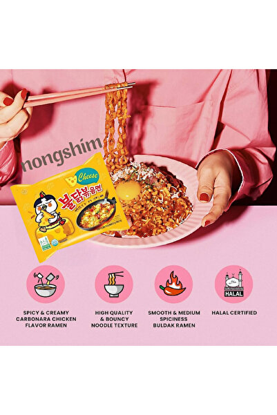 buldak Ramen Hot Hazir Noodle Kore 3 Flavor \ Rose \ Cheese \ Orijinal \ HALA...