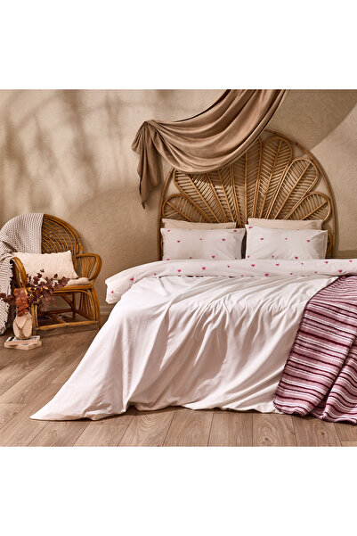 Evidea Soft Elenya Çift Kişilik Nevresim Takımı - Beyaz