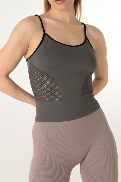 Miorre Tricou sport cu curea subțire cu detaliu din plasă