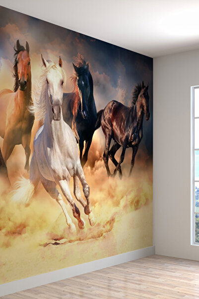 dreamwall 3D Koşan Atlar Desenli Isı Ve Ses Yalıtımlı Sağlıklı Tekstil Duvar ...