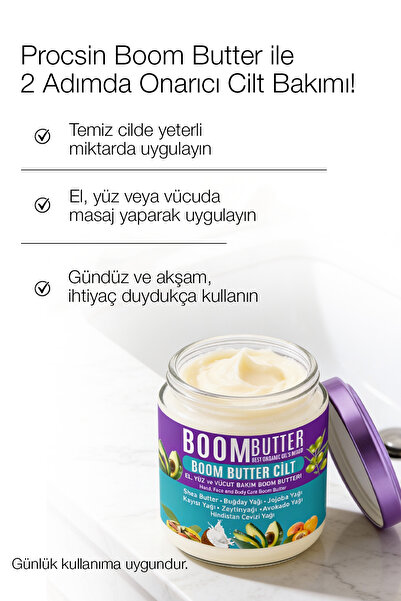 BOOM BUTTER 7 Yağ Içeren Kuruluk Karşıtı Onarıcı Cilt Bakım Yağı 190 ml