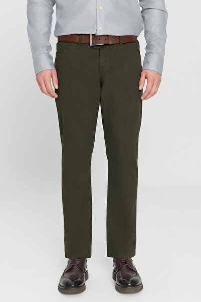 AC&Co / Altınyıldız Classics Khakifarbene, kniefreie, schmal geschnittene, en...