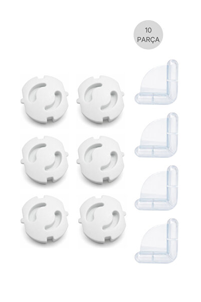 ketbox 6 Adet Priz Kapatıcı Ve 4 Adet Silikon Köşe Koruyucu 3m Bantlı Çocuk B...