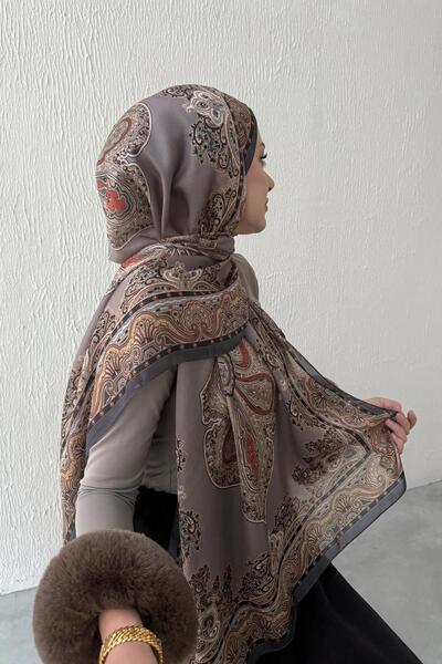 Byedauzunlar Şal din mătase indiană autentică de nurcă închisă