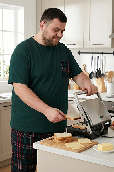 Buratti Бавовняний Regular Fit Великий розмір Піжамний комплект Чоловічий ПІЖ...