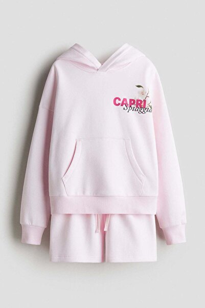 H&M 2-piece brushed-inside hoodie and shorts set