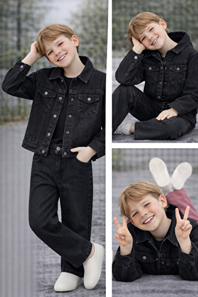 kahkaha kids Erkek Çocuk Alt Üst Kot Takım