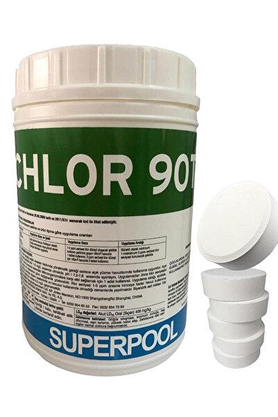 Superpool SPP Superchlor 90 TB %90 Tablet Klor 1 KG Havuz Kimyasalı