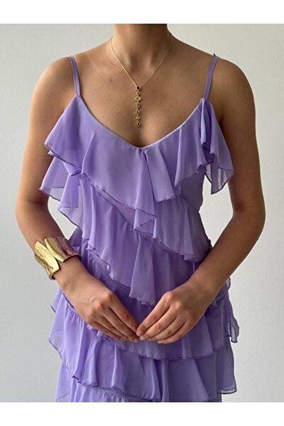 Turega Style Ples Slit Detailed Dress