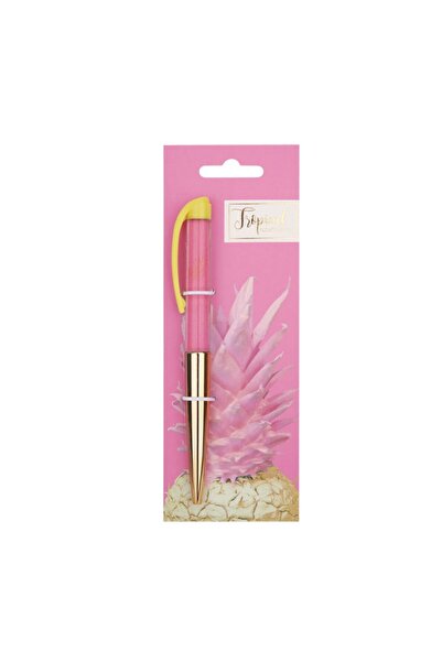 AGT قلم حبر جاف من بيروس باللون الوردي على شكل أناناس