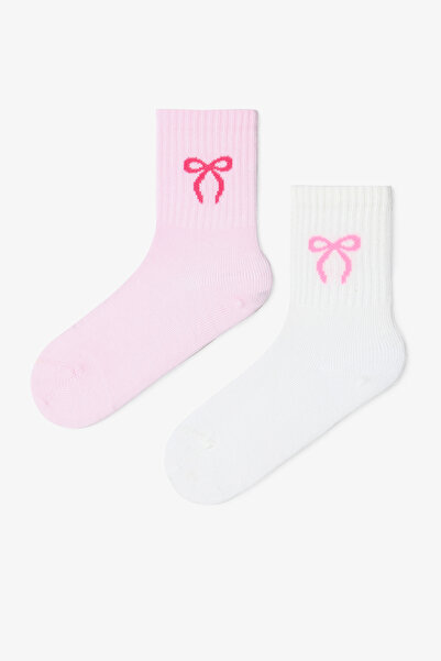 Penti Karışık Renkli Kız Çocuk Ballerina Fiyonklu 2'li Soket Çorap