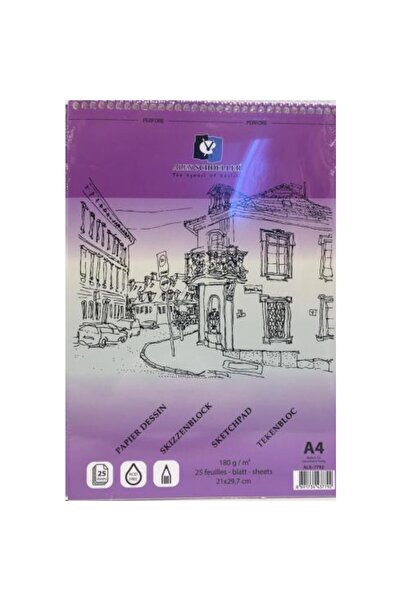 Alex Schoeller دفتر رسم حلزوني 180 جرام 25 ورقة مقاس A4