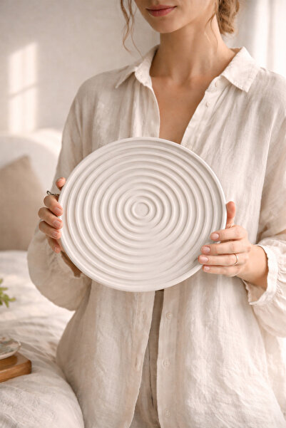 Otaera Döngü Ritmi Dekoratif Tabak – Mum & Takı Tabağı , Modern Ev Aksesuarı ...