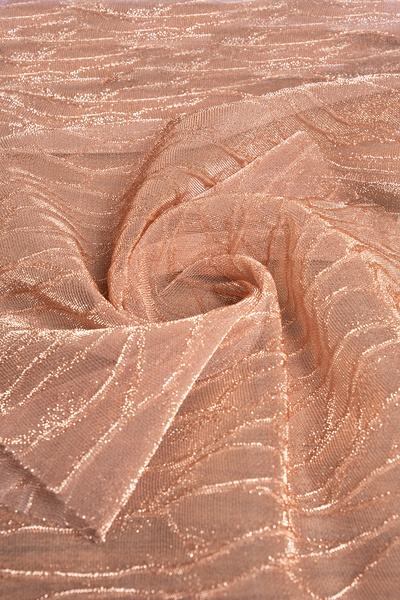 Kumaş Deposu Rochie de seară Moonlight Gold cu model din material subțire țes...