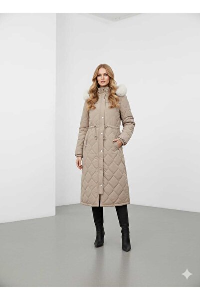 KMKkombin معطف نسائي مبطن بأكمام مطاطية 198