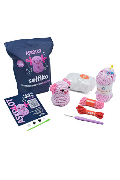 selfiko Aşkolot - Yeni Başlayanlar İçin Aksolotl Amigurumi Örgü Kiti - Video ...