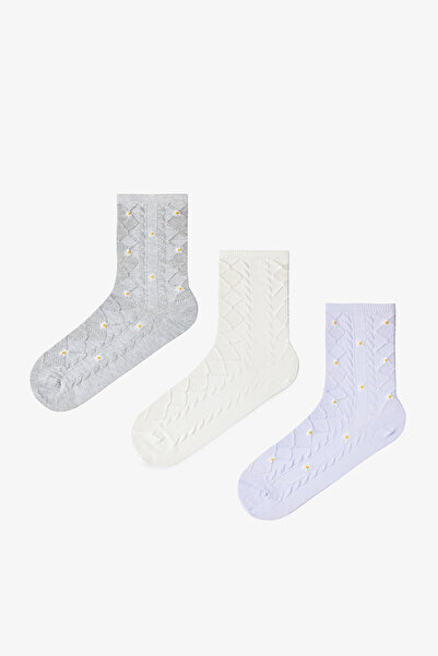 Penti Pink/Grey Daisy Dream 3-Piece Socks