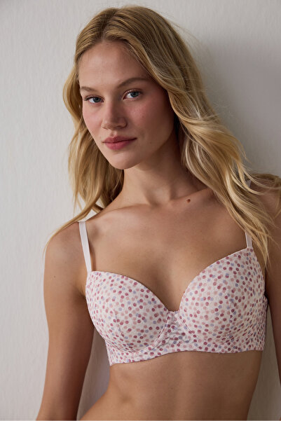 Penti Light Pink Laluce Patterned Lace Lace Bra