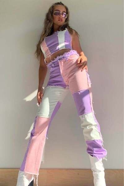 theanemos Patchwork Renki Jeans