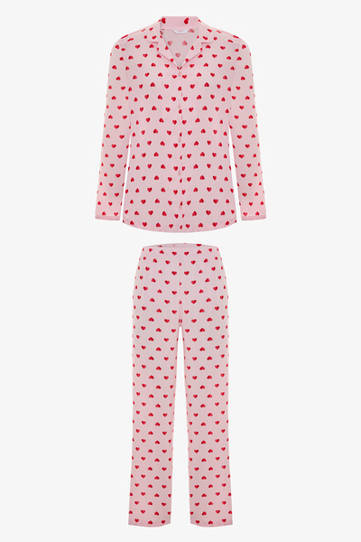 Penti Multi-Colored Hearts Shirt Pants Pajama Set