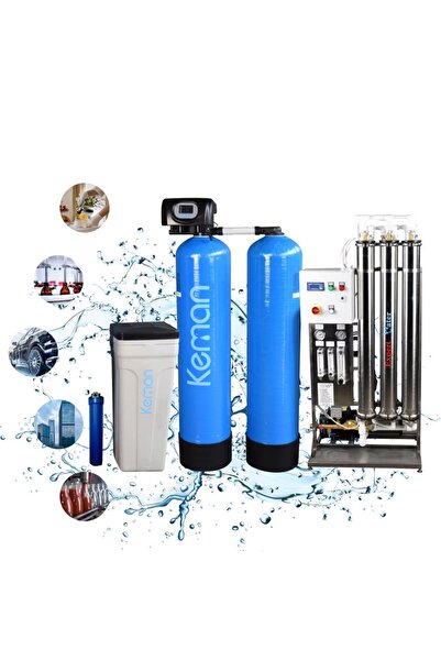 KEMAN Industrial reverse osmosis system 750 l/h + 2x75L duplex water softener...