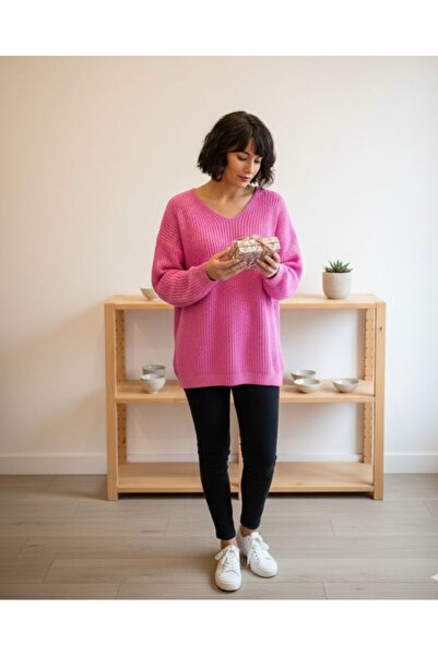 URUMDAY Women's V-neck Sweater