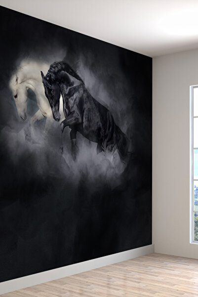 dreamwall 3D Atlar Desenli Isı Ve Ses Yalıtımlı Sağlıklı Tekstil Duvar Kağıdı