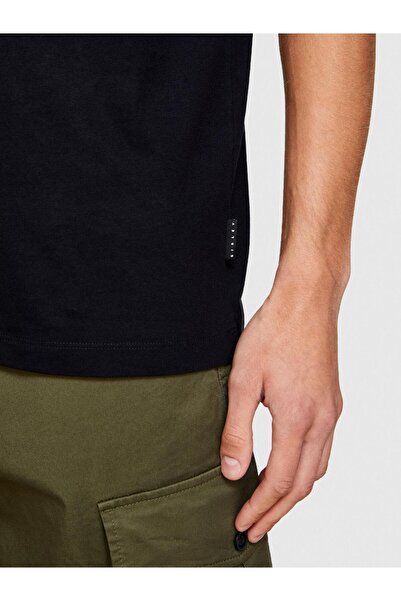 Sisley Ανδρικό μπλουζάκι 100% κατάλληλο για καθημερινή χρήση, μαύρο μπλουζάκι...