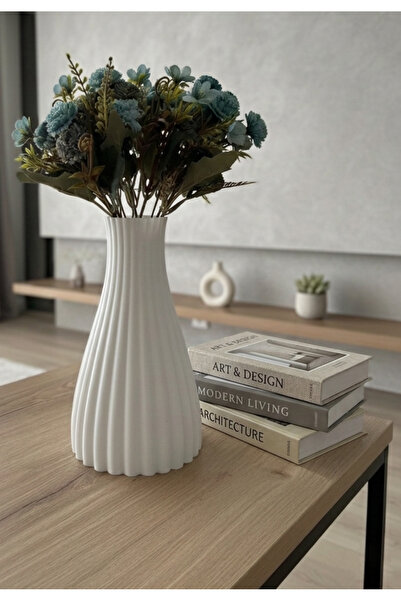 evden مزهرية بيضاء اسكندنافية مزخرفة - مزهرية على شكل ساق الفيل |   الجيل الج...