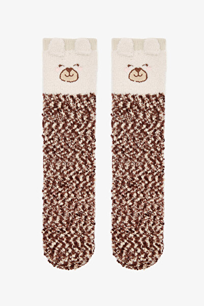 Penti Off-White Sleepy Bear Bear Embroidered Home Shoes