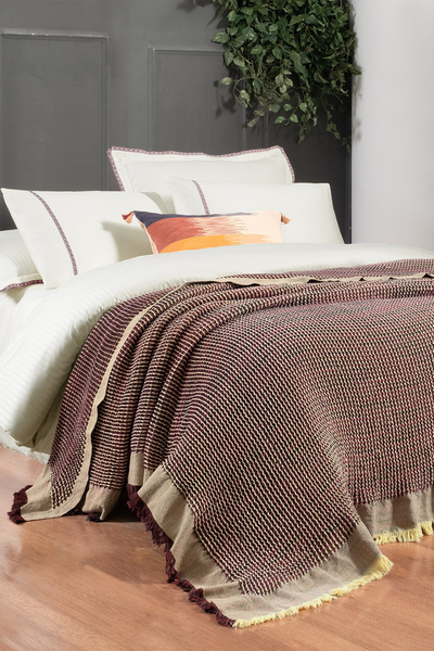 Sarev طقم غطاء لحاف وغطاء سرير مزدوج من Iona - 100% قطن