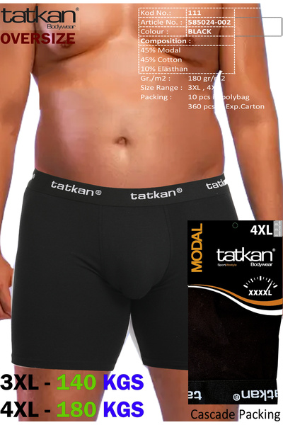 TATKAN BODYWEAR Tatkan - 4'lü - Büyük Beden - Penye Modal Erkek Boxershort
