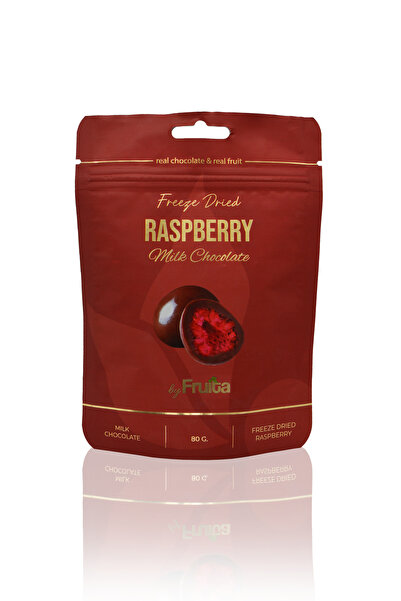 Sütlü Çikolata Kaplı Ahududu 80gr Dondurularak Kurutulmuş Katkısız Draje - Freeze Dried