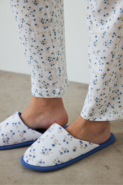 Penti Light Blue Lilah Floral House Slippers