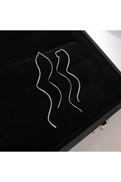 Choice silver color Minimalist Spiral Wave Ear Line Earrings Women Gold-color...
