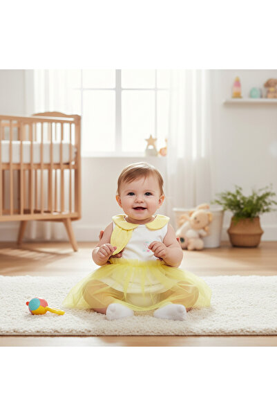 Tongs Baby بذلة توتو للفتيات الصغيرات نصف صيفية مع تول قابل للإزالة