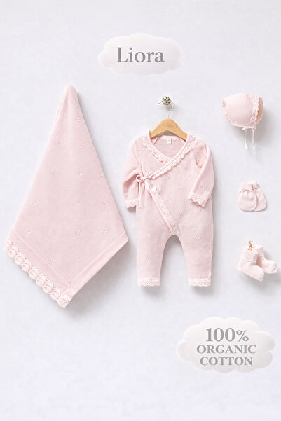 Naka Concept طقم خروج من المستشفى للأطفال البنات من ليورا، 5 قطع - طقم حديثي ...