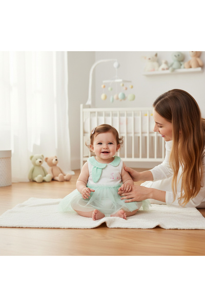 Tongs Baby Kız Bebek Tütülü Tulum Yarım Yazlık Çıkarılabilir Tüllü