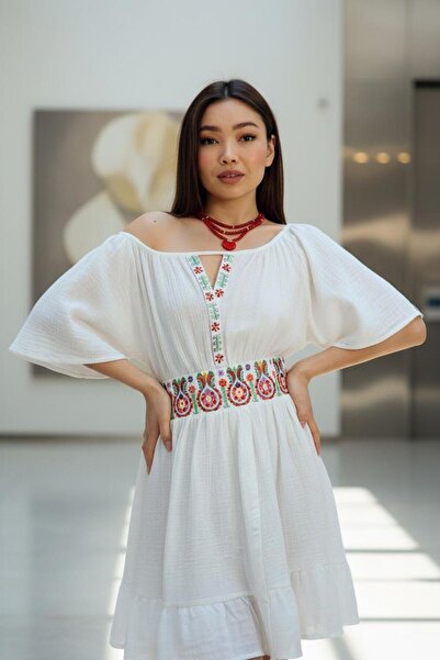 Su Koleksiyon Zarife Boho Stil Mini Elbise