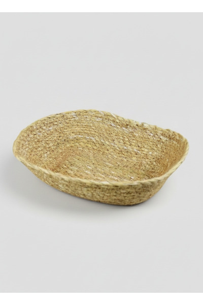 es home collection Hasır Yuvarlak Dikdörtgen Ekmek Sepeti Orta