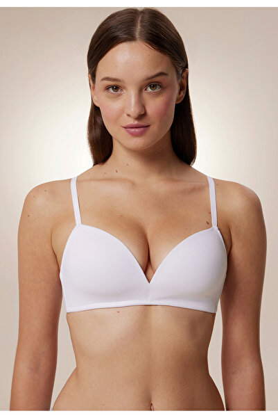 Penti # Sutien din bumbac, alb, confortabil, fără sârmă