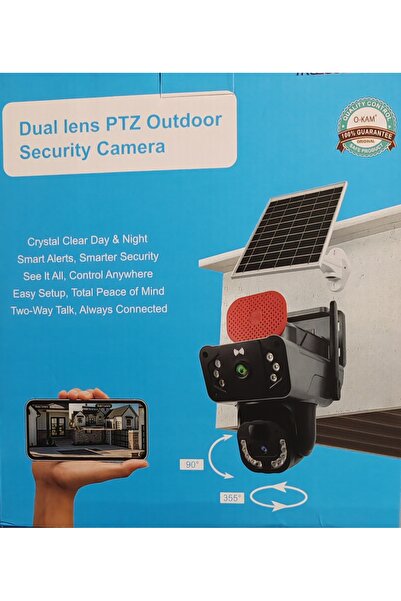 O-KAM PRO O-kam-3815 4g 6mp Dual Lens Solar Ptz Güneş Panelli Kamera